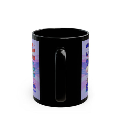 drop the beat - Black Mug (light blue-pink wave)
