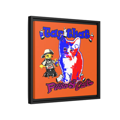 tag that - framed canvas art (orange)