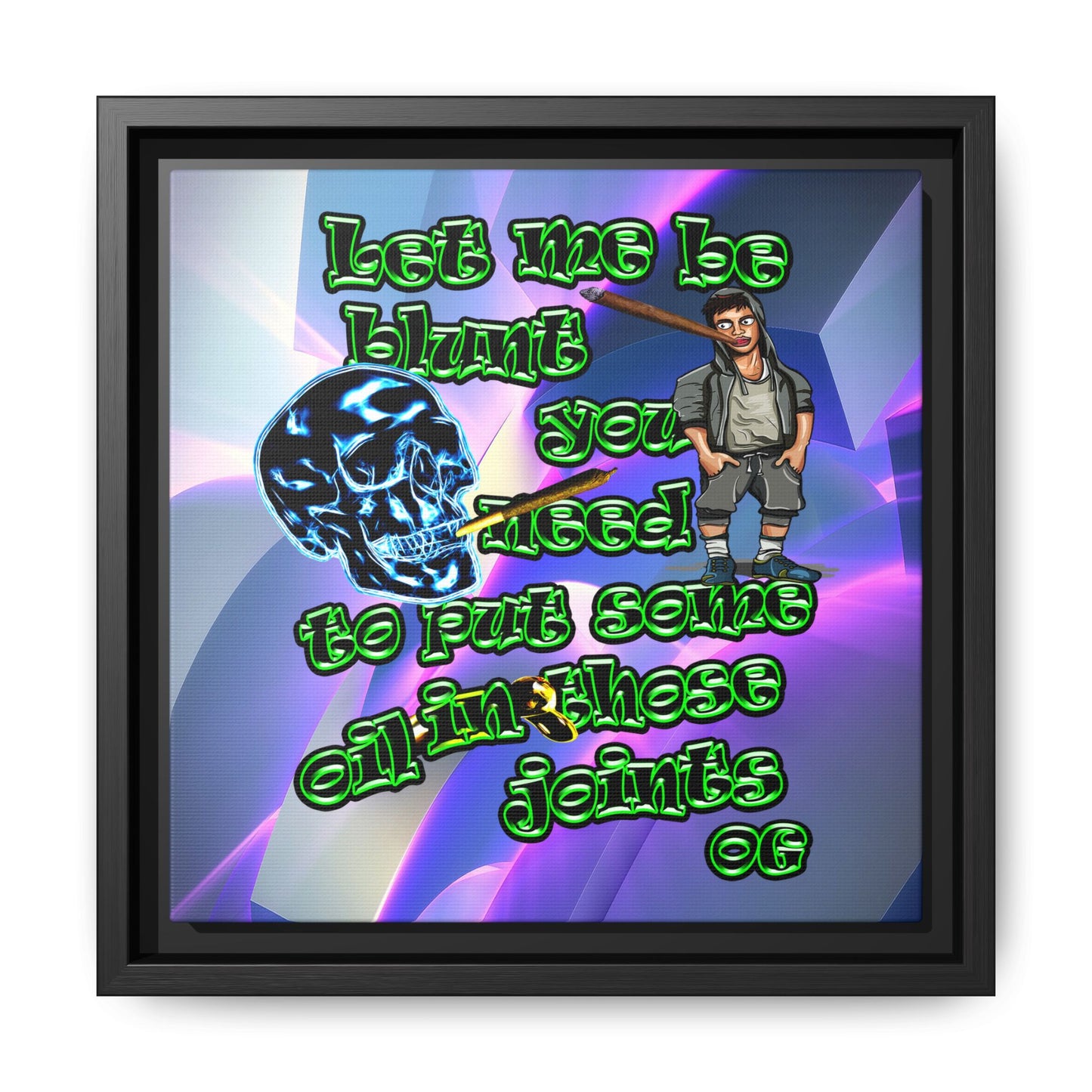 og - framed canvas art (grey-pink wave)
