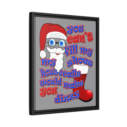 santa's shoes - framed canvas art (grey)