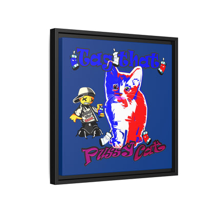 tag that - framed canvas art (dark blue)