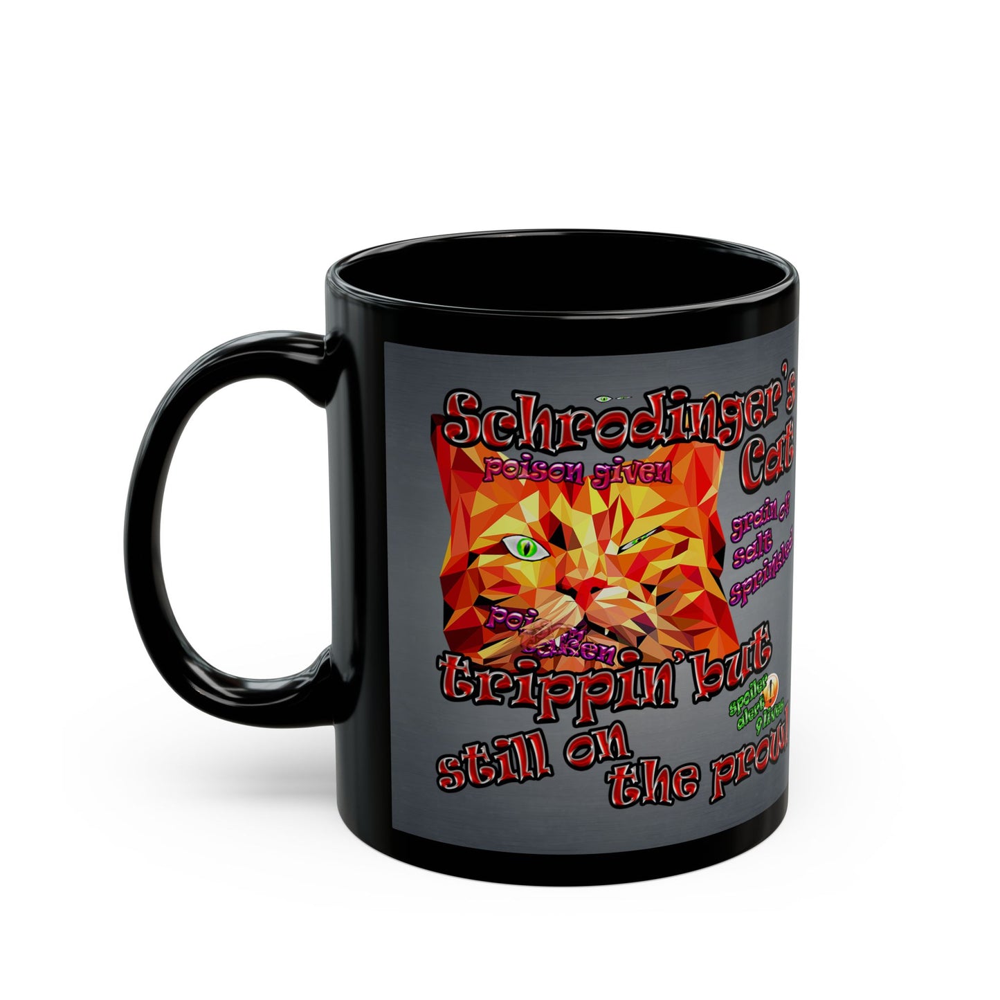 schrodinger's cat - Black Mug (grey-light grey)