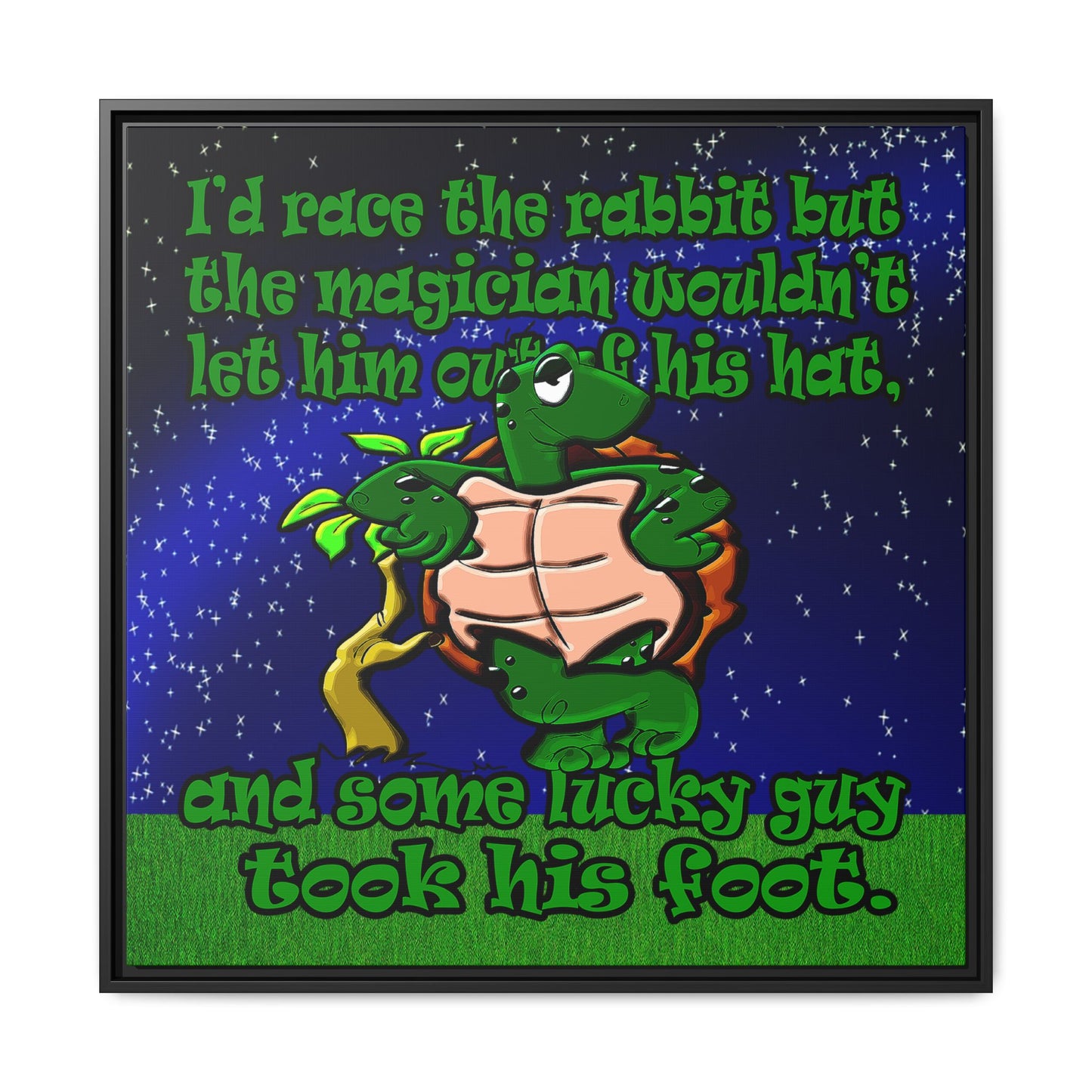 turtle race - framed canvas art ('snoops' background)
