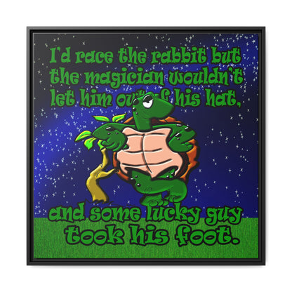 turtle race - framed canvas art ('snoops' background)