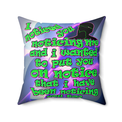 noticed you noticing - Faux Suede Square Pillow - (grey-pink wave)