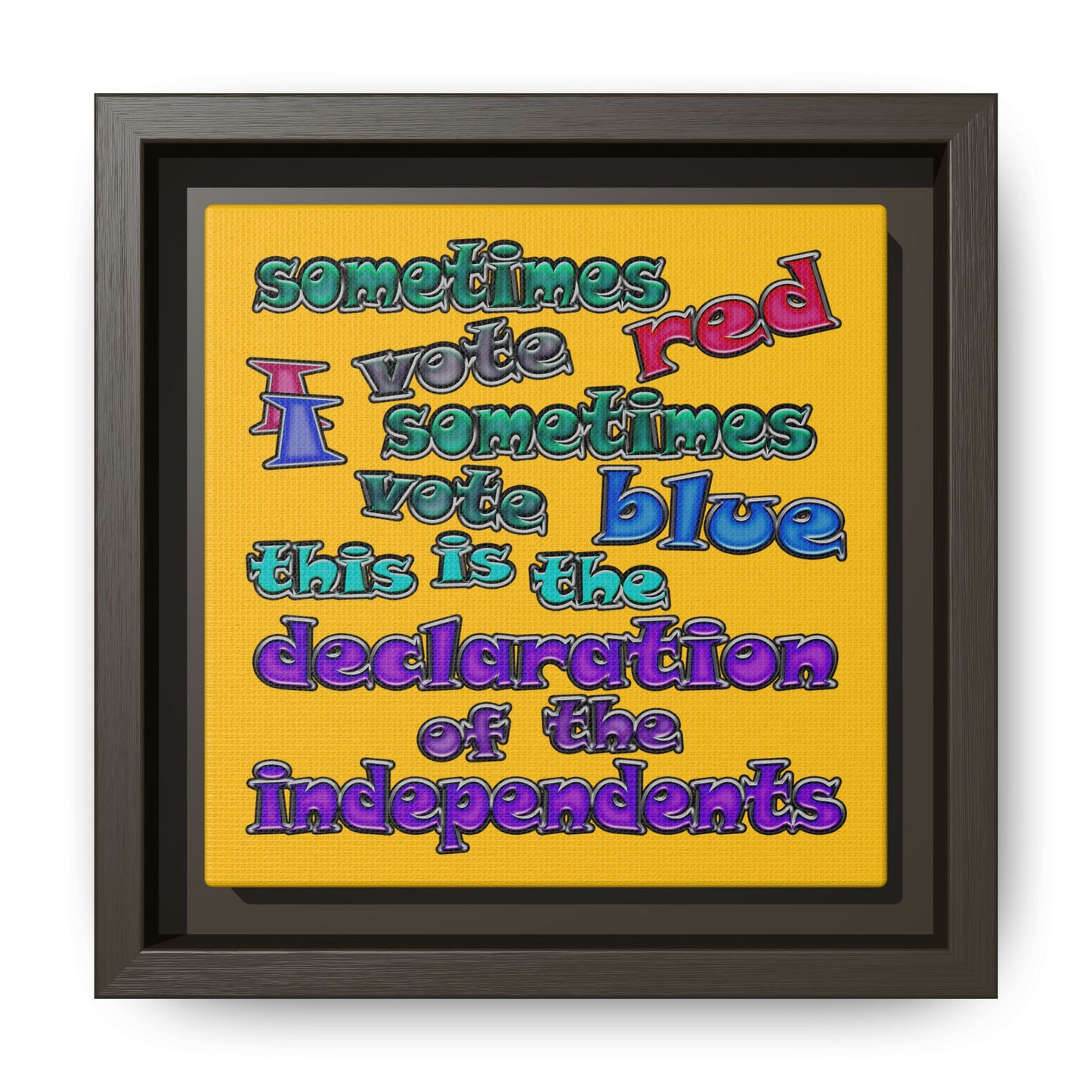 declaration of the independents - framed canvas art (yellow)