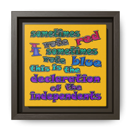 declaration of the independents - framed canvas art (yellow)