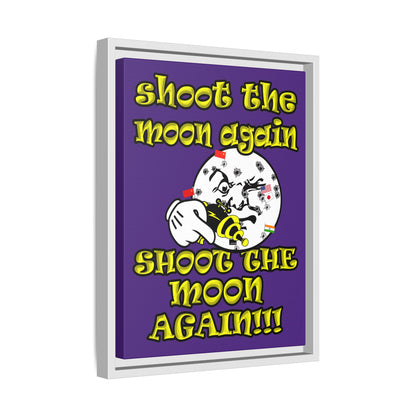 shoot the moon again - framed canvas art (purple)
