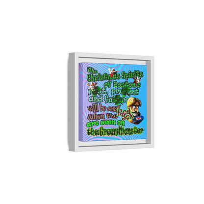 christmas spirits of boston - framed canvas art (light blue-purple wave)
