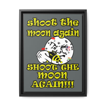 shoot the moon again - framed canvas art (dark grey)