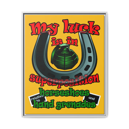 my luck - framed canvas art (yellow)