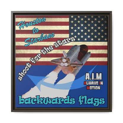 shoot for the stars - framed canvas art (dark blue)