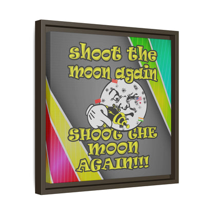 shoot the moon again - framed canvas art (rainbow split)
