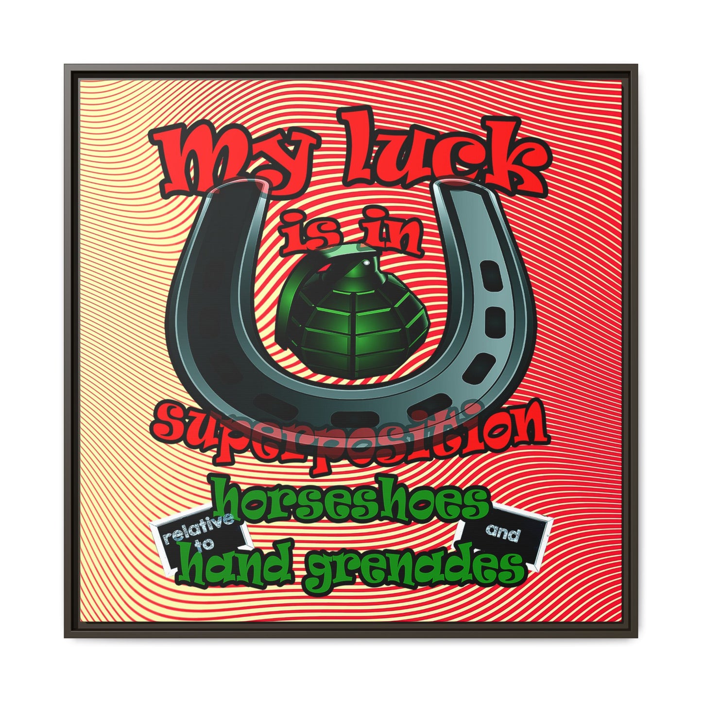 my luck - framed canvas art (yellow-orange wave)