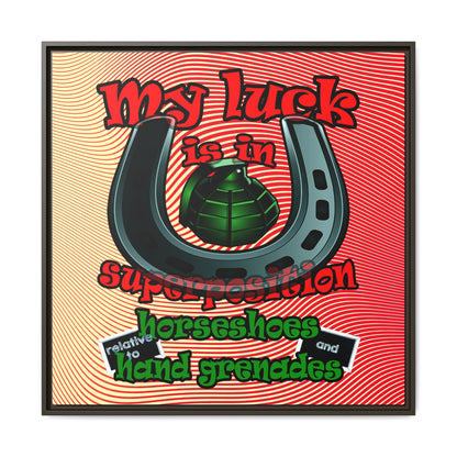my luck - framed canvas art (yellow-orange wave)