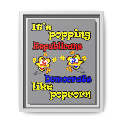 popping like popcorn - framed canvas art (grey)