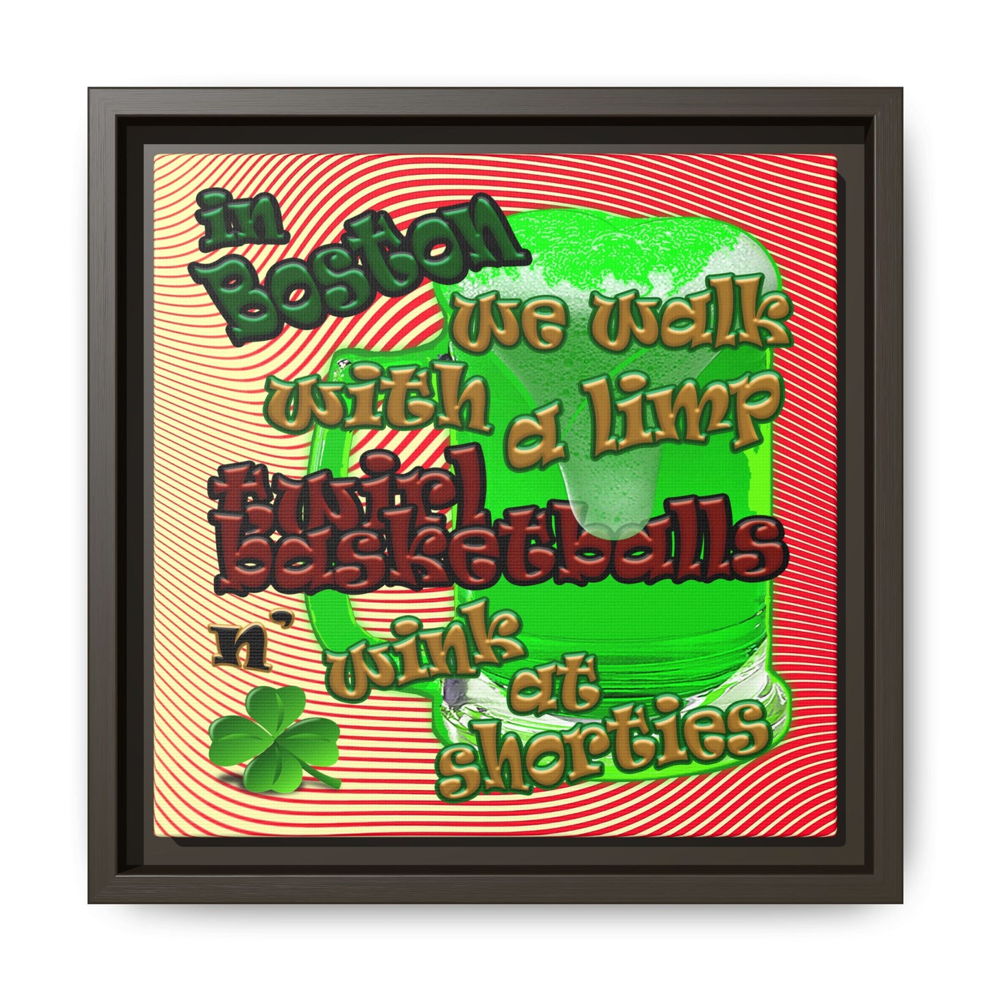 celtics logo - framed canvas art (yellow-orange wave)