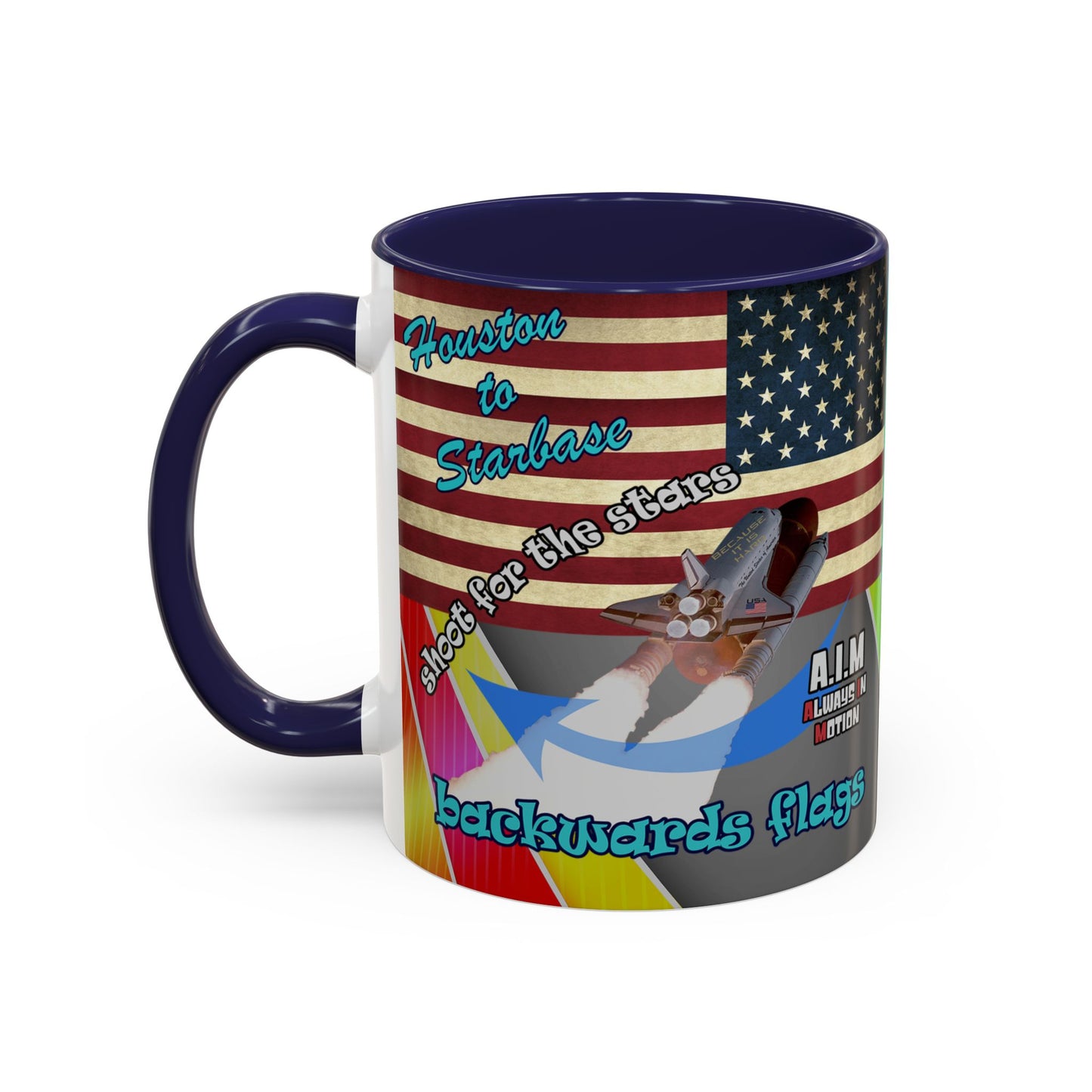 shoot for the stars - Accent Mug (rainbow split)