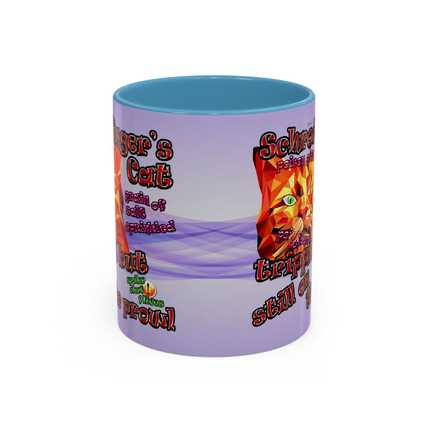 schrodinger's cat - Accent Mug (light blue-pink wave)