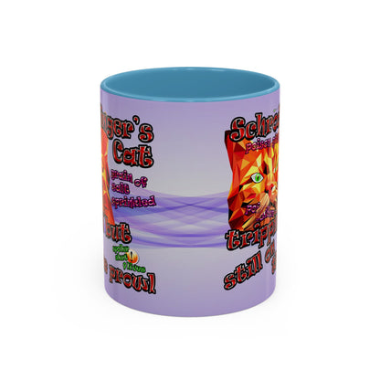 schrodinger's cat - Accent Mug (light blue-pink wave)