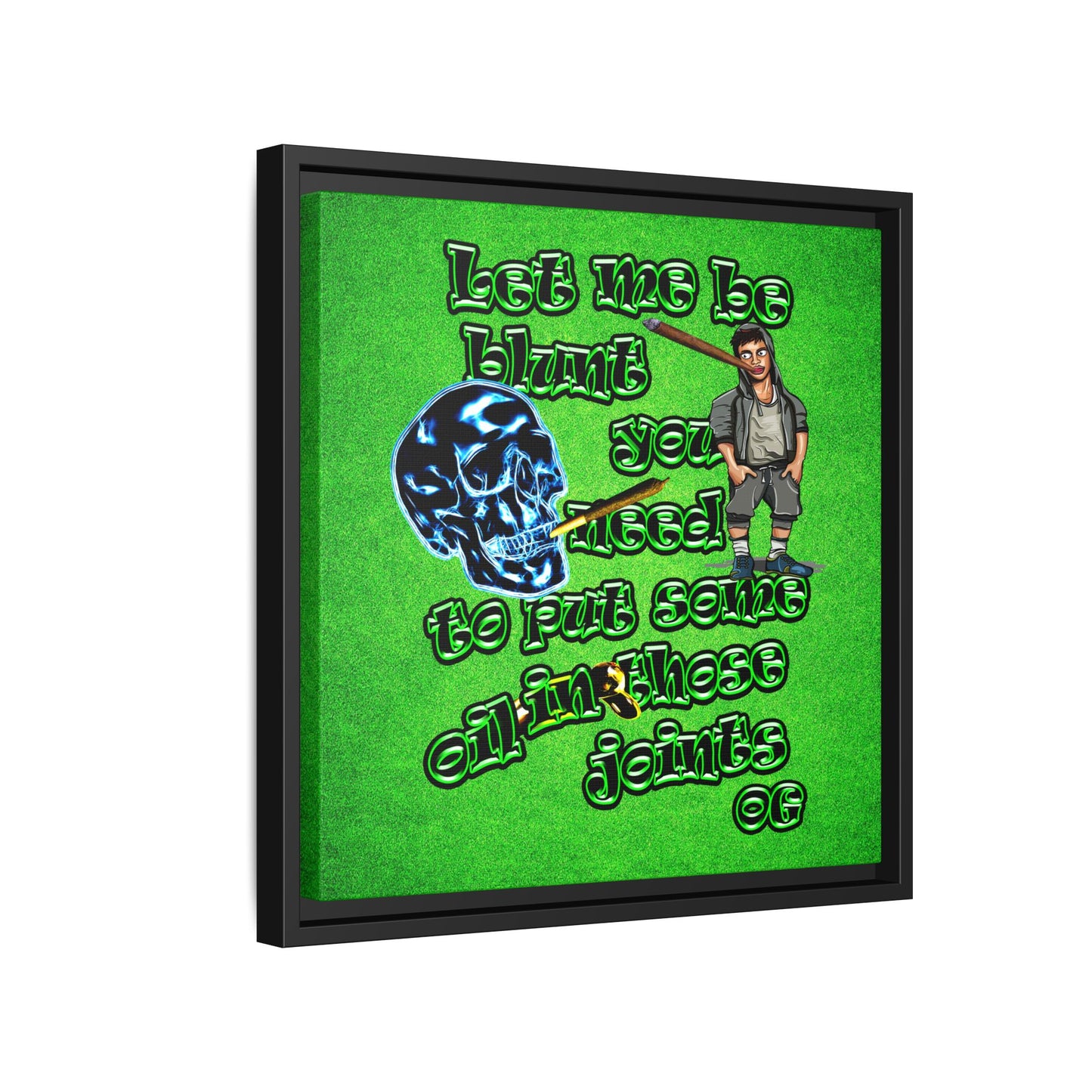 og - framed canvas art (green turf)