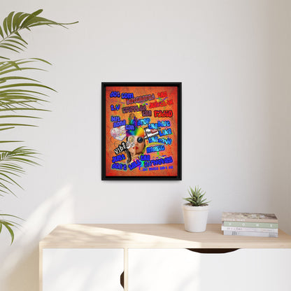 drop the beat - framed canvas art (burnt orange)