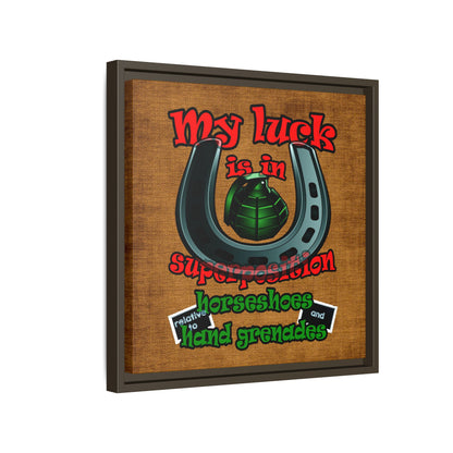 my luck - framed canvas art (brown papyrus)