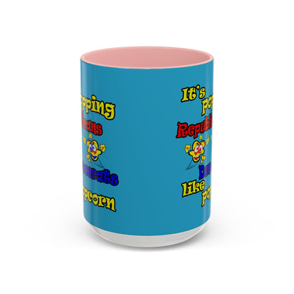 popping like popcorn - Accent Mug (turquoise)
