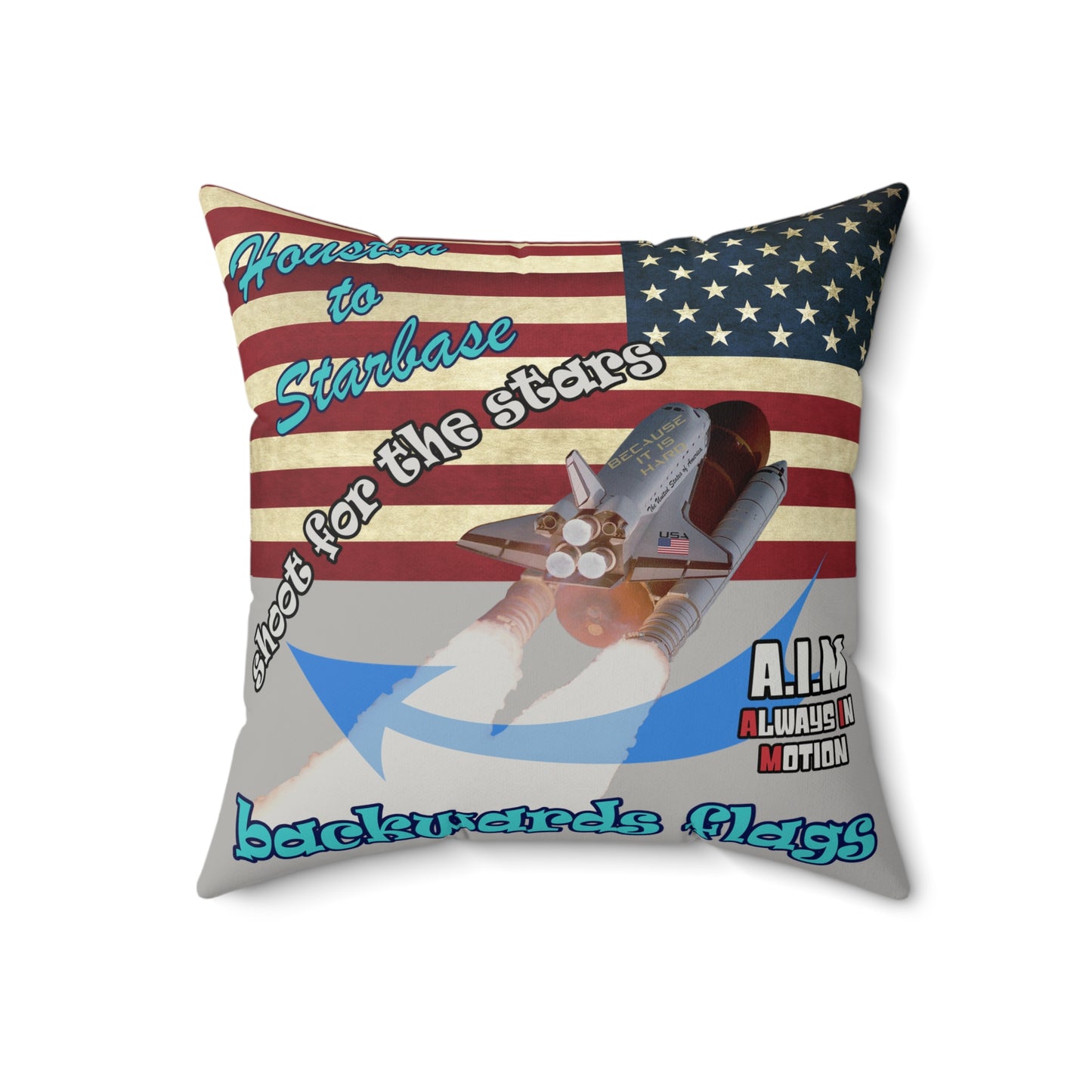 shoot for the stars - Faux Suede Square Pillow - (light grey)