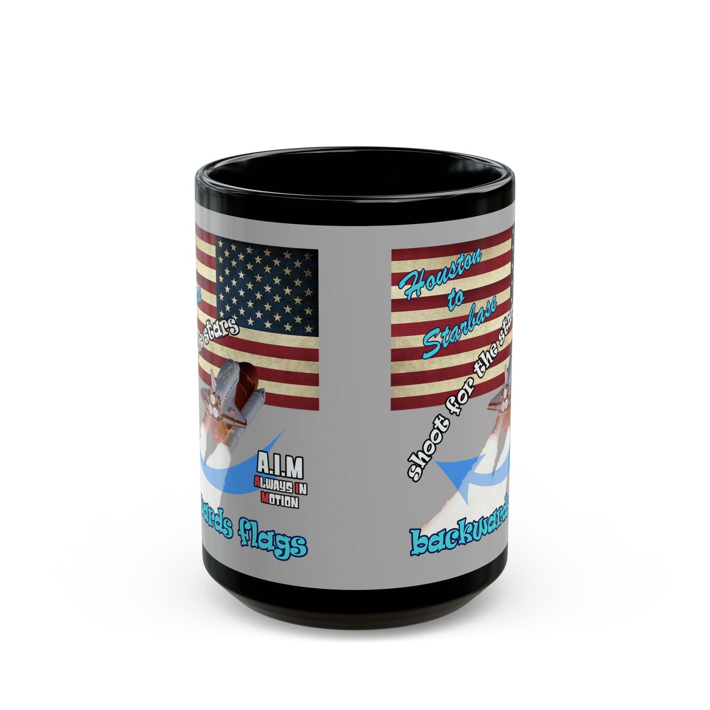 shoot for the stars - Black Mug (light grey)
