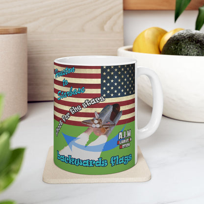 shoot for the stars - White Mug (green)