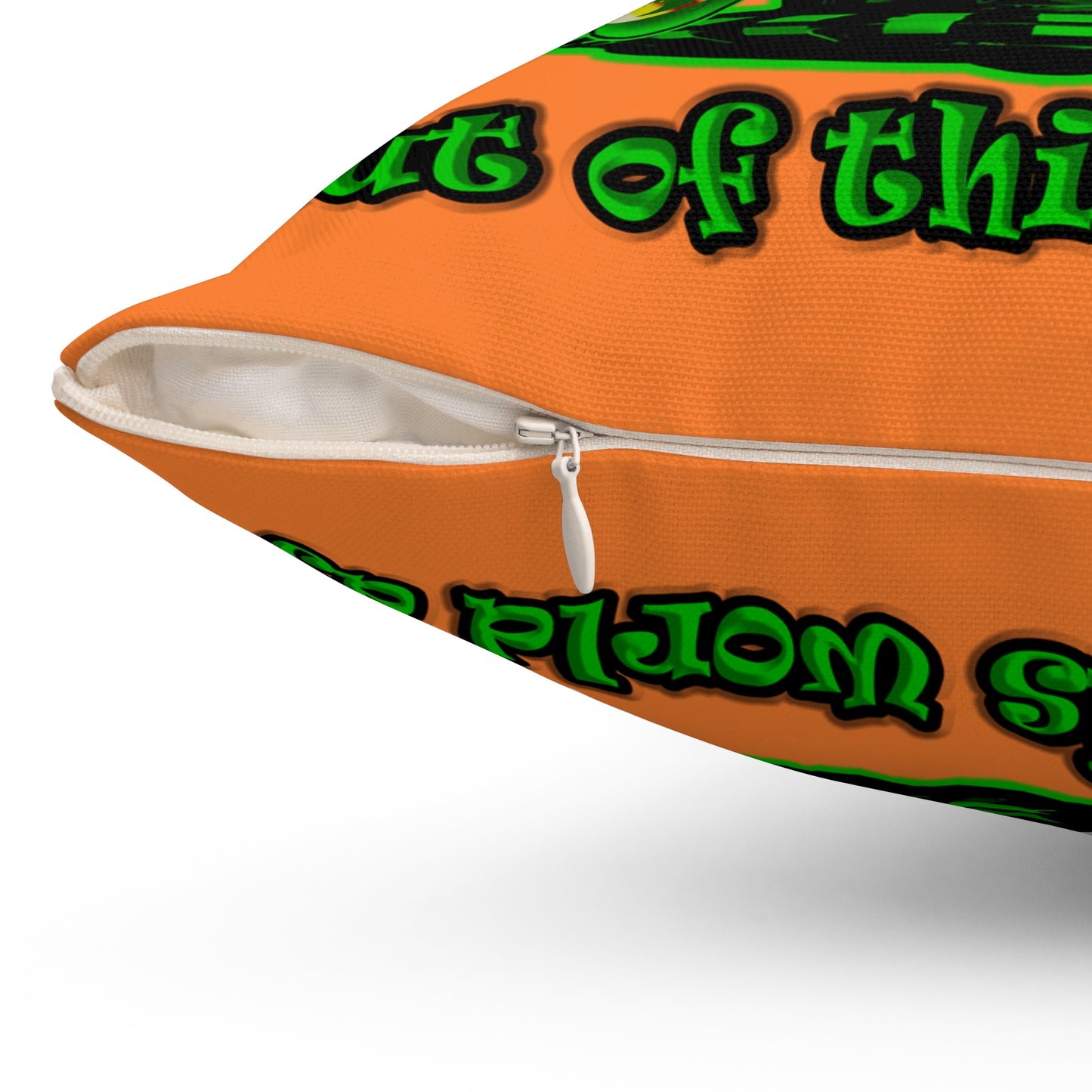 disc jockey - Spun Polyester Square Pillow - (crusta)
