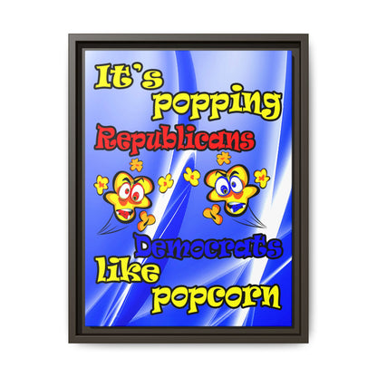 popping like popcorn - framed canvas art (blue-white wave)