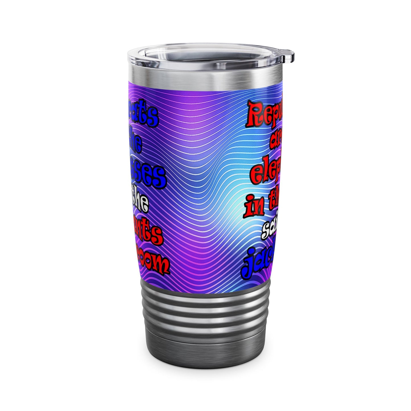 donkeys and elephants - Ringneck Tumbler, 20oz (purple wave)