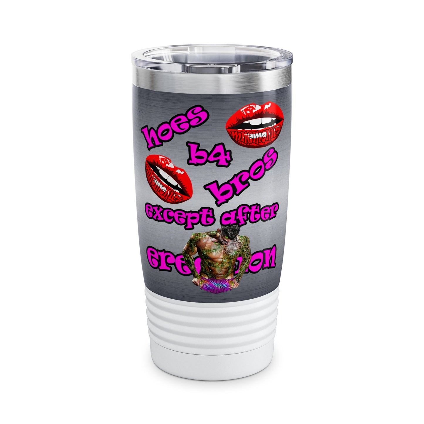 hoes b4 bros - Ringneck Tumbler, 20oz (brushed nickel)