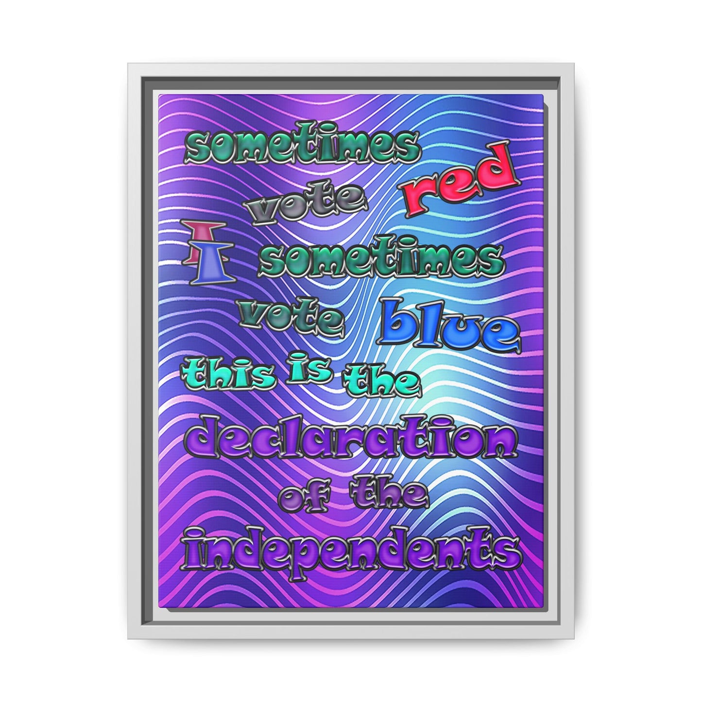 declaration of the independents - framed canvas art (purple wave)