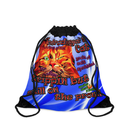 schrodinger's cat - Drawstring Bag (blue-white wave)