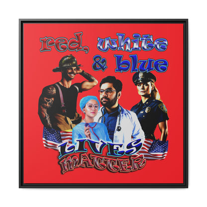 rw&b lives matter - framed canvas art (red)