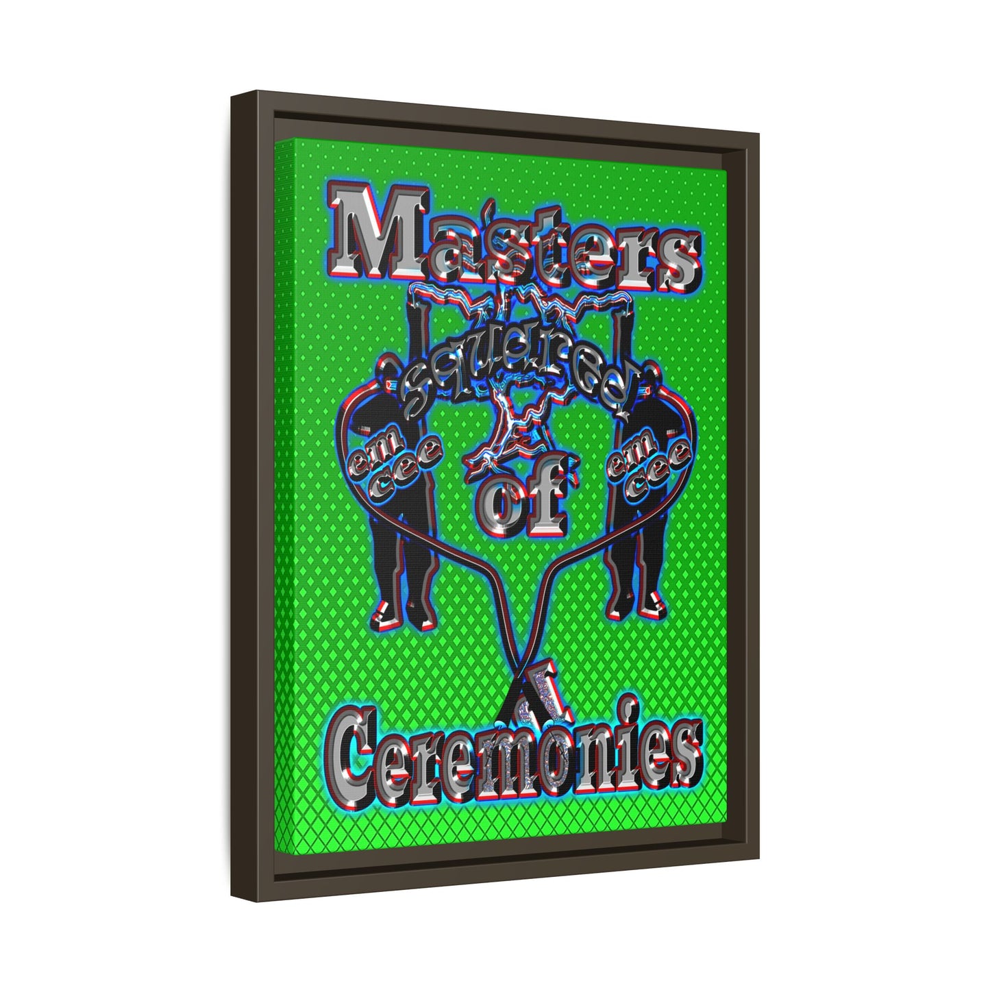 em cee squared - framed canvas art (logo green)