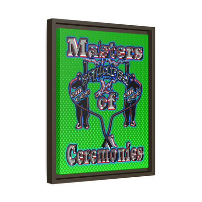 em cee squared - framed canvas art (logo green)