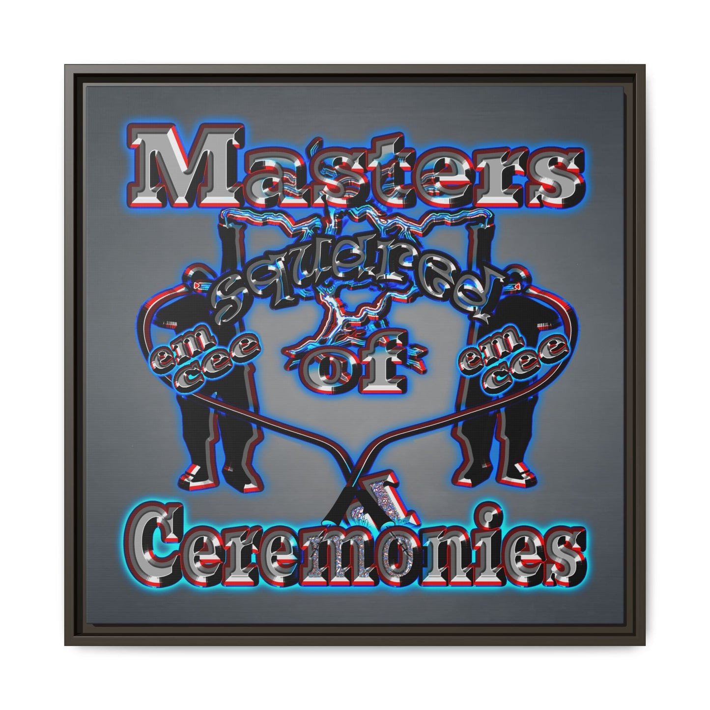 em cee squared - framed canvas art (grey-light grey)