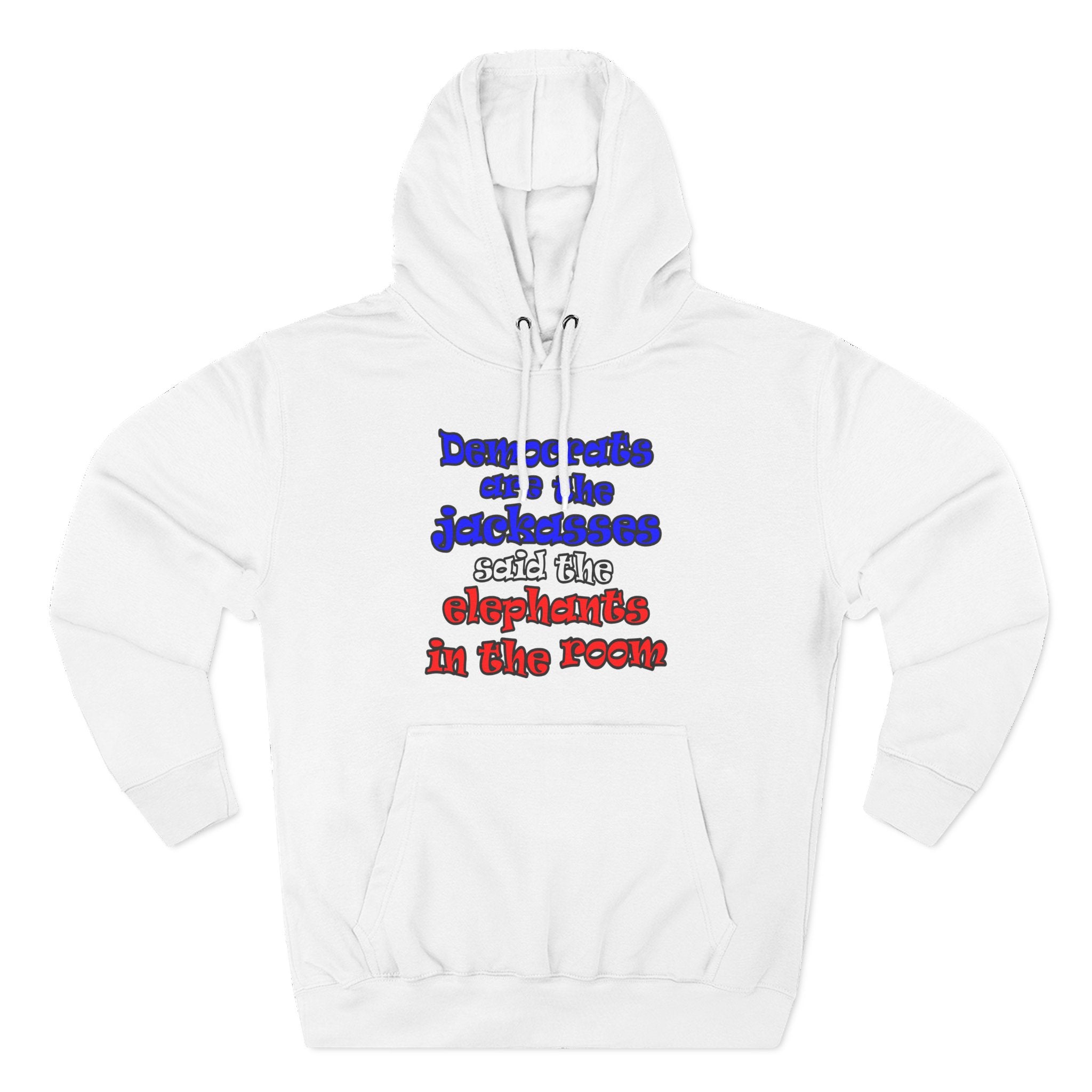 donkeys and elephants - Three-Panel Fleece Hoodie