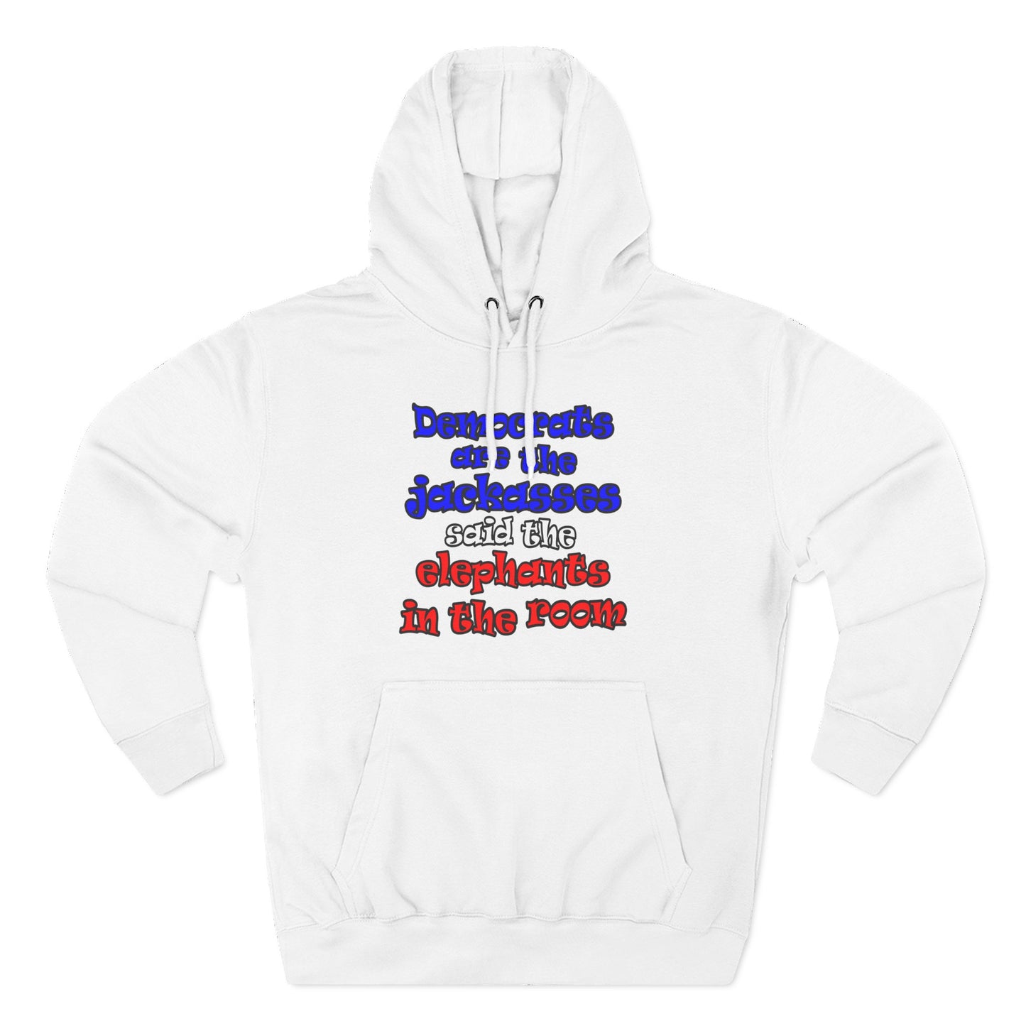 donkeys and elephants - Three-Panel Fleece Hoodie
