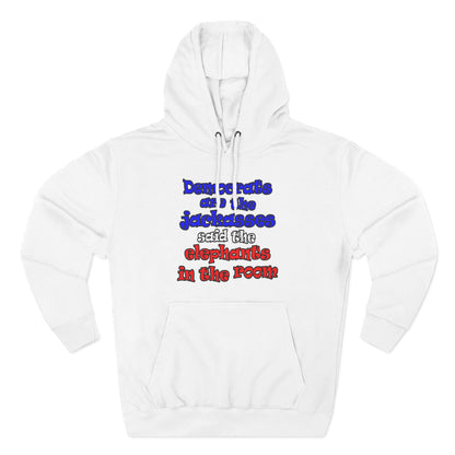 donkeys and elephants - Three-Panel Fleece Hoodie