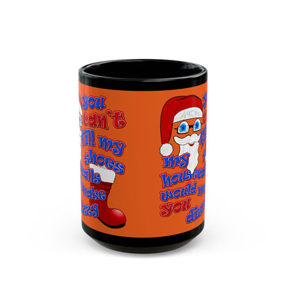 santa's shoes - Black Mug (orange)
