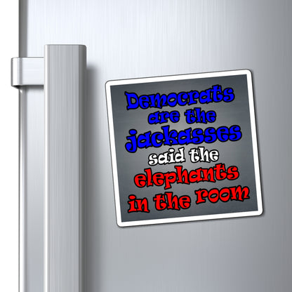 donkeys and elephants - Magnets - (grey-light grey)