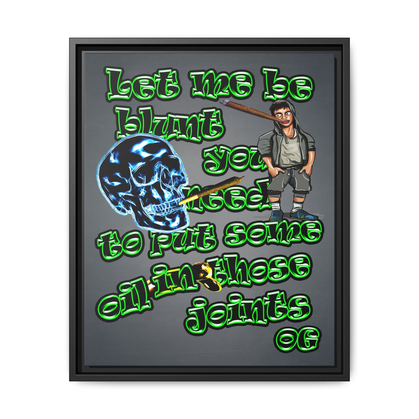 og - framed canvas art (grey-light grey)