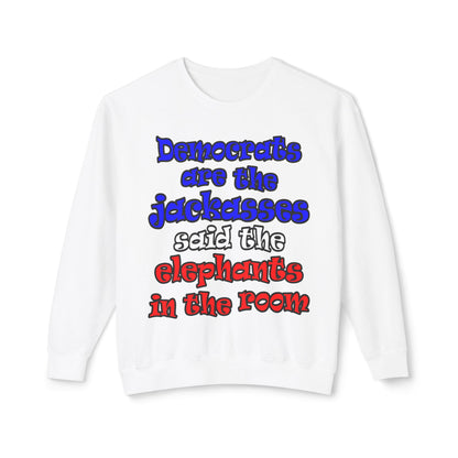 donkeys and elephants - Unisex Lightweight Crewneck Sweatshirt