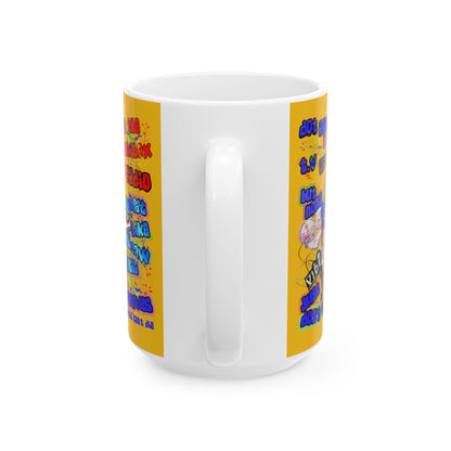 drop the beat - White Mug (yellow)