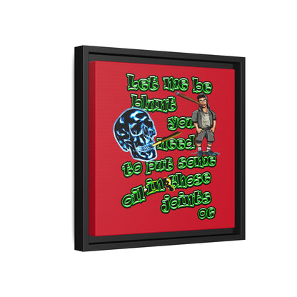 og - framed canvas art (dark red)